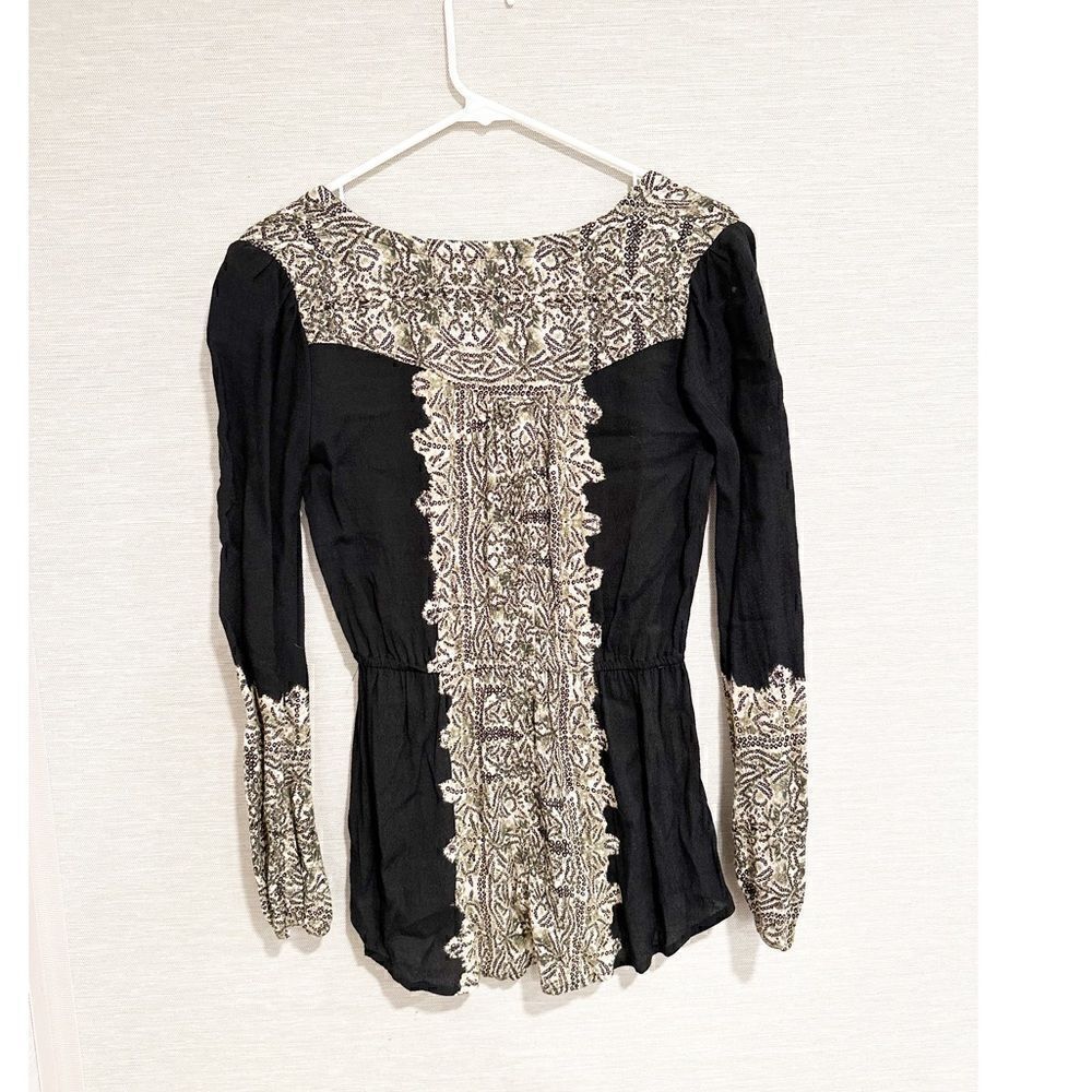 Free people wildest moments top Olive green/black - Picture 4 of 4